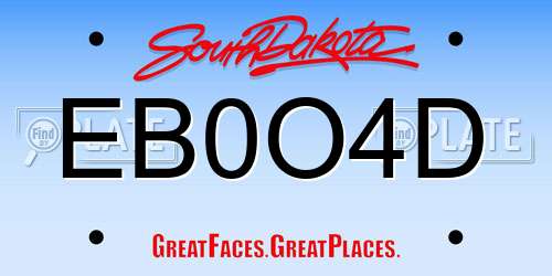 EB0O4D South Dakota License Plate