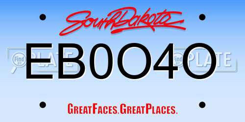 EB0O4O South Dakota License Plate