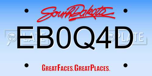 EB0Q4D South Dakota License Plate