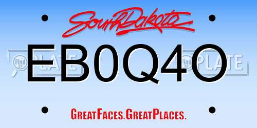 EB0Q4O South Dakota License Plate