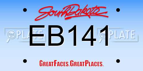 EB141 South Dakota License Plate