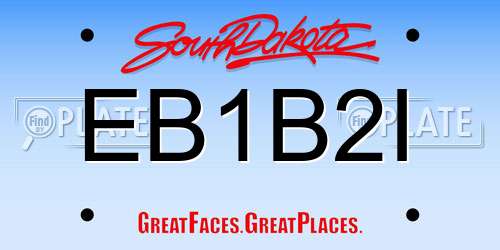 EB1B2I South Dakota License Plate