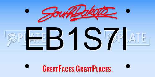 EB1S7I South Dakota License Plate
