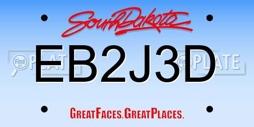 EB2J3D South Dakota License Plate