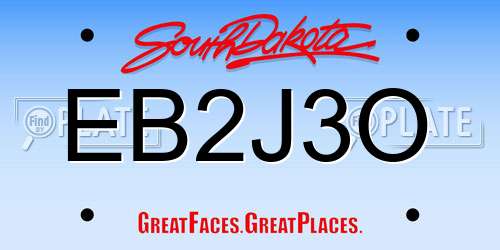 EB2J3O South Dakota License Plate