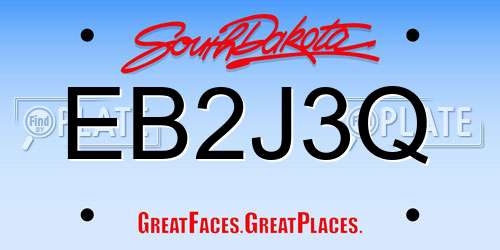 EB2J3Q South Dakota License Plate