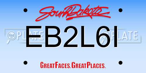 EB2L6I South Dakota License Plate
