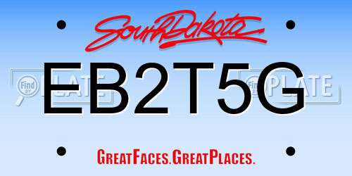 EB2T5G South Dakota License Plate