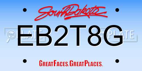 EB2T8G South Dakota License Plate