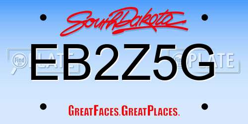 EB2Z5G South Dakota License Plate