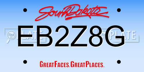 EB2Z8G South Dakota License Plate