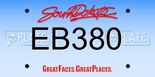 EB380 South Dakota License Plate