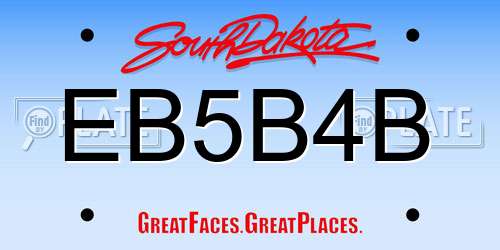 EB5B4B South Dakota License Plate