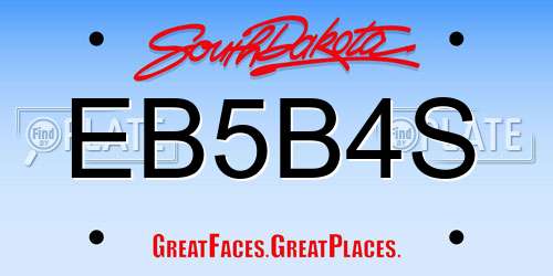 EB5B4S South Dakota License Plate