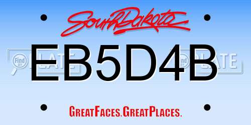 EB5D4B South Dakota License Plate