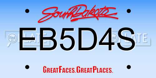 EB5D4S South Dakota License Plate