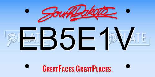 EB5E1V South Dakota License Plate