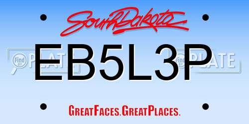 EB5L3P South Dakota License Plate