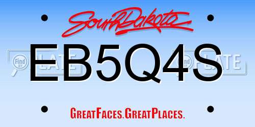 EB5Q4S South Dakota License Plate
