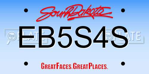 EB5S4S South Dakota License Plate