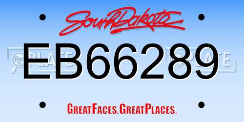 EB66289 South Dakota License Plate