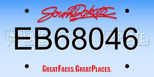 EB68046 South Dakota License Plate