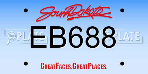 EB688 South Dakota License Plate
