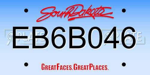 EB6B046 South Dakota License Plate