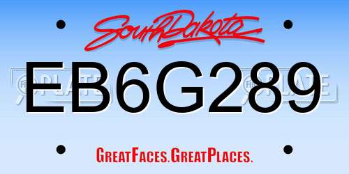 EB6G289 South Dakota License Plate
