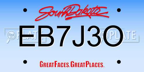 EB7J3O South Dakota License Plate