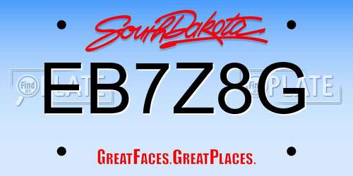 EB7Z8G South Dakota License Plate