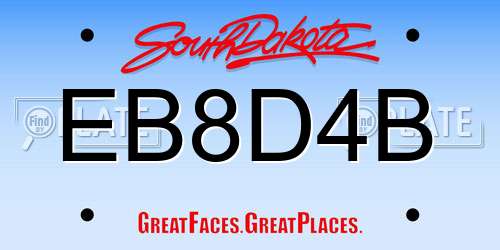 EB8D4B South Dakota License Plate