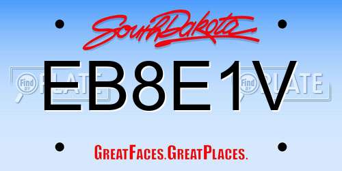 EB8E1V South Dakota License Plate