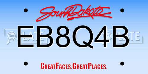 EB8Q4B South Dakota License Plate