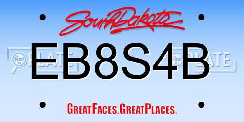 EB8S4B South Dakota License Plate