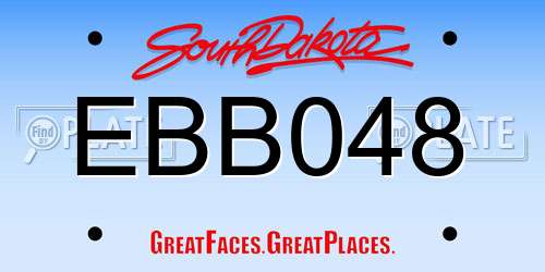 EBB048 South Dakota License Plate