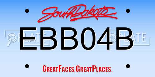 EBB04B South Dakota License Plate