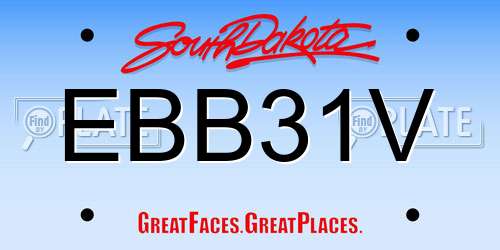 EBB31V South Dakota License Plate