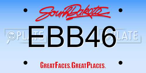 EBB46 South Dakota License Plate