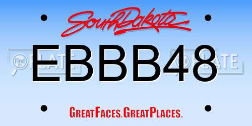 EBBB48 South Dakota License Plate