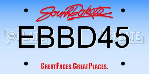 EBBD45 South Dakota License Plate