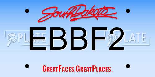 EBBF2 South Dakota License Plate