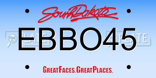 EBBO45 South Dakota License Plate