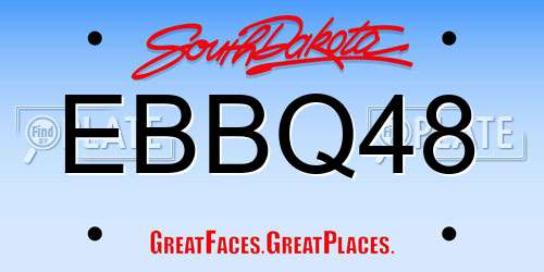 EBBQ48 South Dakota License Plate