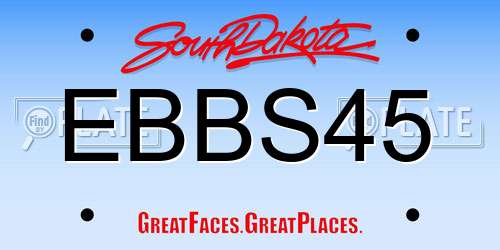 EBBS45 South Dakota License Plate
