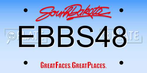 EBBS48 South Dakota License Plate