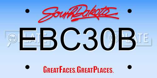 EBC30B South Dakota License Plate