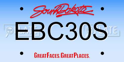 EBC30S South Dakota License Plate