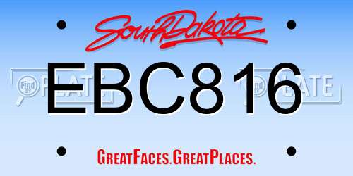 EBC816 South Dakota License Plate