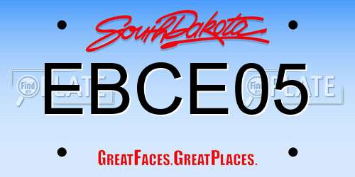 EBCE05 South Dakota License Plate